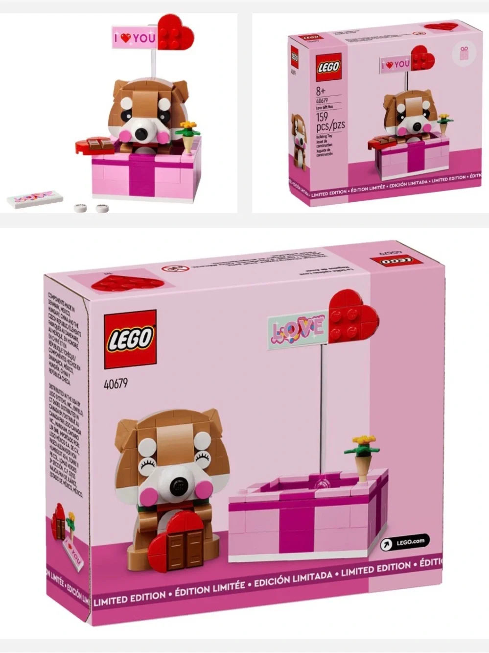 Lego Love Gift Box Dog, NWT
